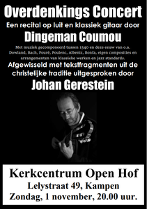 Overdenkings Concert Dingeman Coumou – Zondag 1 november 20:00 – 22:00